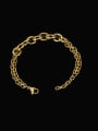 thumb Stainless steel Geometric Hip Hop Hollow Chain Strand Bracelet 0