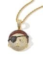 thumb Brass Cubic Zirconia Rick And Morty Hip Hop Necklace 2