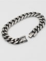 thumb Titanium Steel Hollow Geometric Chain Vintage Link Bracelet 4