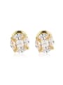 thumb 925 Sterling Silver Cubic Zirconia Round Hip Hop Stud Earring 0