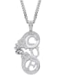 thumb Brass Cubic Zirconia Letter Hip Hop Necklace 0