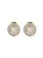 thumb 925 Sterling Silver Glass Stone Round Dainty Stud Earring 0