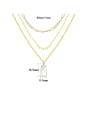thumb Stainless steel Shell Geometric Trend Multi Strand Necklace 2