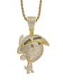 thumb Brass Cubic Zirconia Anime Fighting Family Hip Hop Necklace 0
