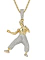thumb Brass Cubic Zirconia Chinese Kung Fu Bruce Lee Hip Hop Necklace 0