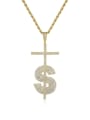 thumb Brass Cubic Zirconia  Hip Hop Fashion Musical Letter Pendant  Necklace 0