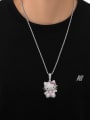 thumb Brass Cubic Zirconia Cat Dainty Necklace 1