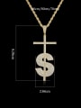 thumb Brass Cubic Zirconia  Hip Hop Fashion Musical Letter Pendant  Necklace 4