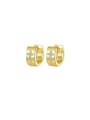 thumb Brass Cubic Zirconia Cross Minimalist Huggie Earring 0