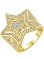 thumb Brass Cubic Zirconia Star Minimalist Band Ring 2