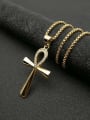 thumb Titanium Rhinestone Cross Minimalist Regligious Necklace For Men 0