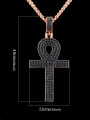 thumb Copper Cubic Zirconia Key Hip Hop Necklace 3