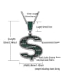 thumb Brass Cubic Zirconia Green Letter Hip Hop Necklace 2