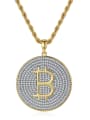 thumb Brass Cubic Zirconia Round Hip Hop Necklace 1