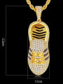 thumb Brass Shoes Cubic ZirconiaHip Hop Necklace 3