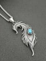 thumb Titanium feather Turquoise Feather Hip Hop Necklace For Men 0