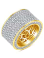 thumb Brass Cubic Zirconia Round Luxury Band Ring 2