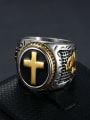 thumb Titanium Hand Of Gold Hip Hop Band Ring For Men 1