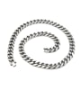 thumb Titanium Steel Hollow Geometric Chain Vintage Link Bracelet 3