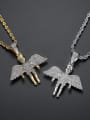 thumb Brass Cubic Zirconia Wing Hip Hop Necklace 0