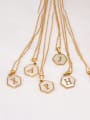 thumb Stainless steel  English Letter Minimalist Shell Hexagon Pendant Necklace 2