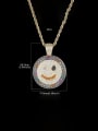 thumb Brass Cubic Zirconia Smiley Dainty Necklace 2