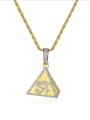 thumb Brass Cubic Zirconia Triangle Hip Hop Necklace 0