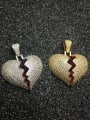 thumb Copper Cubic Zirconia Heart Hip Hop Pendant Necklace 2