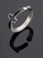 thumb Titanium Cross Minimalist Band Ring 3