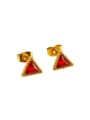 thumb Stainless steel Cubic Zirconia Triangle Trend Stud Earring 3
