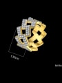 thumb Brass Cubic Zirconia Geometric Hip Hop Band Ring 2
