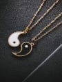 thumb Titanium Steel Round  Yin And Yang Gossip Necklace 1