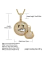thumb Brass Cubic Zirconia angry expression Hip Hop Necklace 3