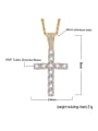 thumb Brass Cubic Zirconia Cross Hip Hop Necklace 2