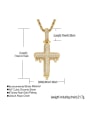 thumb Brass Cubic Zirconia Cross Hip Hop Necklace 3