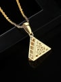 thumb Brass Cubic Zirconia Triangle Hip Hop Necklace 3