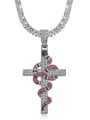 thumb Brass Cubic Zirconia Cross Vintage Regligious Necklace For Men 2