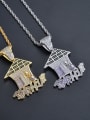 thumb Brass Cubic Zirconia House Hip Hop Necklace 1