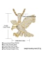 thumb Brass Cubic Zirconia Eagle Hip Hop Necklace 1