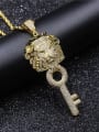 thumb Copper Cubic Zirconia Key Hip Hop Pendant Necklace 2