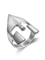 thumb Stainless steel Mask Geometric Vintage Band Ring 3
