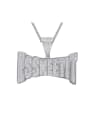 thumb Brass Cubic Zirconia Letter Hip Hop Necklace 0