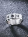 thumb Titanium Steel Number Minimalist Band Ring 1