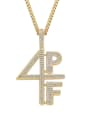 thumb Brass Cubic Zirconia Number Dainty Number Necklace 0