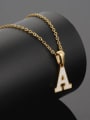thumb Stainless steel Shell Letter Minimalist Letter Pendant (with out chain) 2