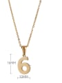 thumb Stainless steel Minimalist Number  Pendant Necklace 4