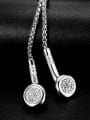 thumb Titanium Steel Rhinestone Round Minimalist Necklace For Men 2