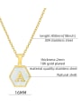 thumb Stainless steel  English Letter Minimalist Shell Hexagon Pendant Necklace 1