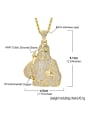 thumb Brass Cubic Zirconia Religious Hip Hop Necklace 3