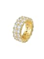 thumb Brass Cubic Zirconia Round Dainty Band Ring 0